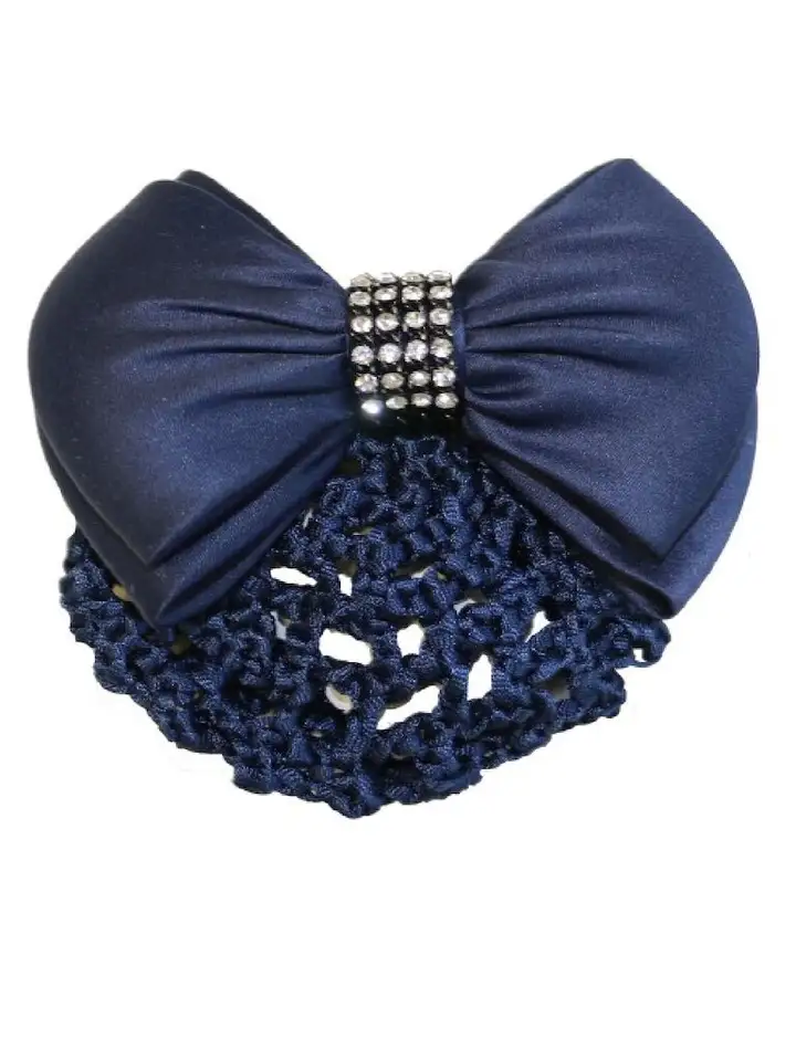 Huntington Crystal Row Show Bow With Hair Net - Image 2