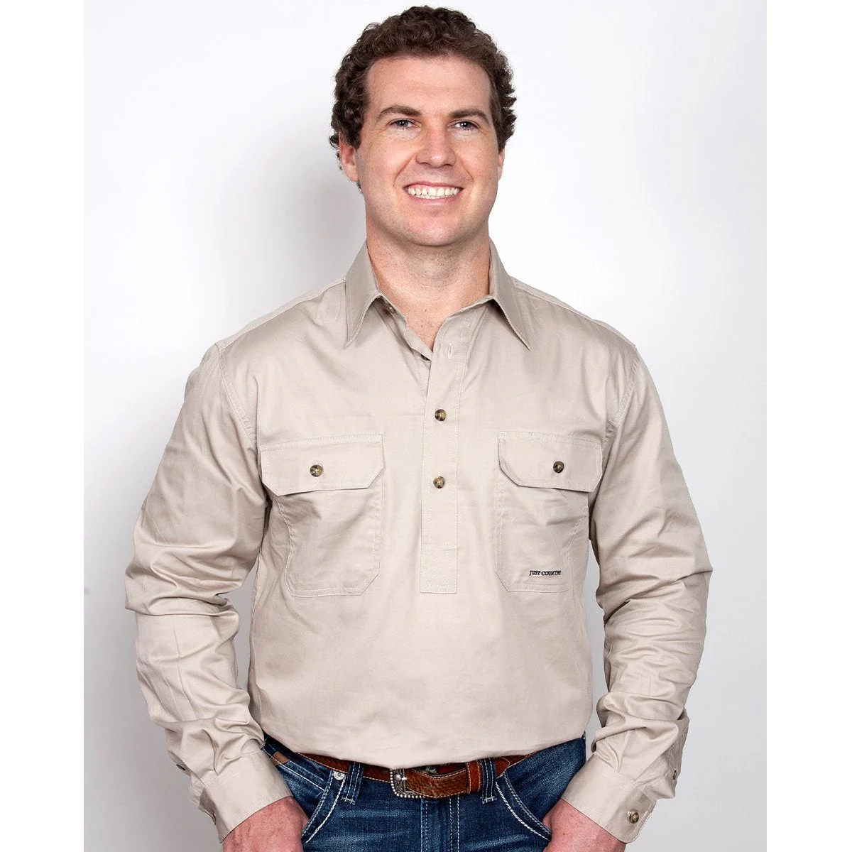 Just Country Mens Cameron Workshirt - Image 8