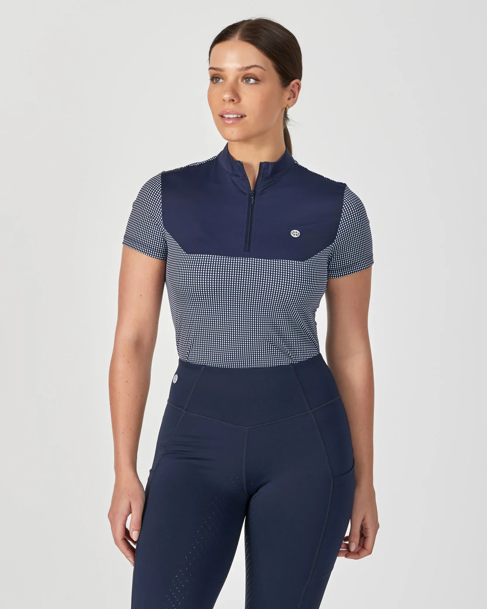 Lara Tweedie Mini Check Training Top Short Sleeve - Image 8