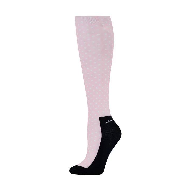 Lara Tweedie Pink Polka Dot Riding Socks - Image 5