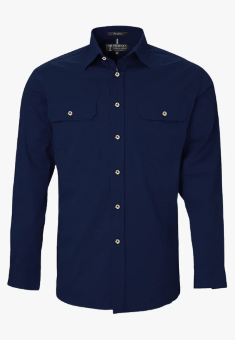 Men's Pilbara Open Front Long Sleeve Shirt - Image 3