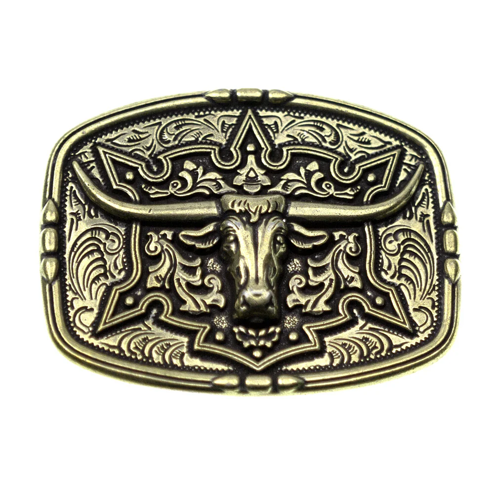 Brigalow Steer Head Dress Buckle Antique Bronze