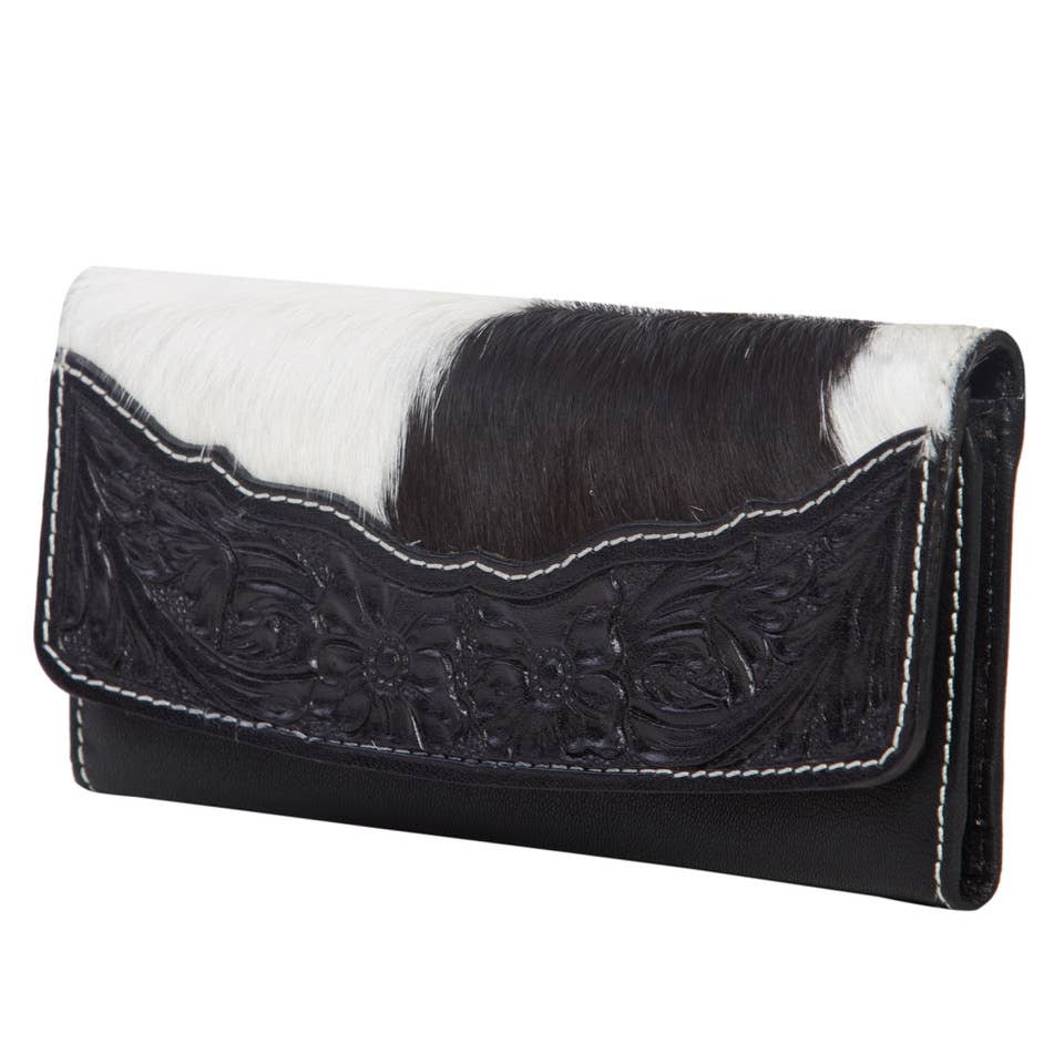 The Design Edge Oran Tooling Leather Flap Cowhide Wallet AW23 - Image 2