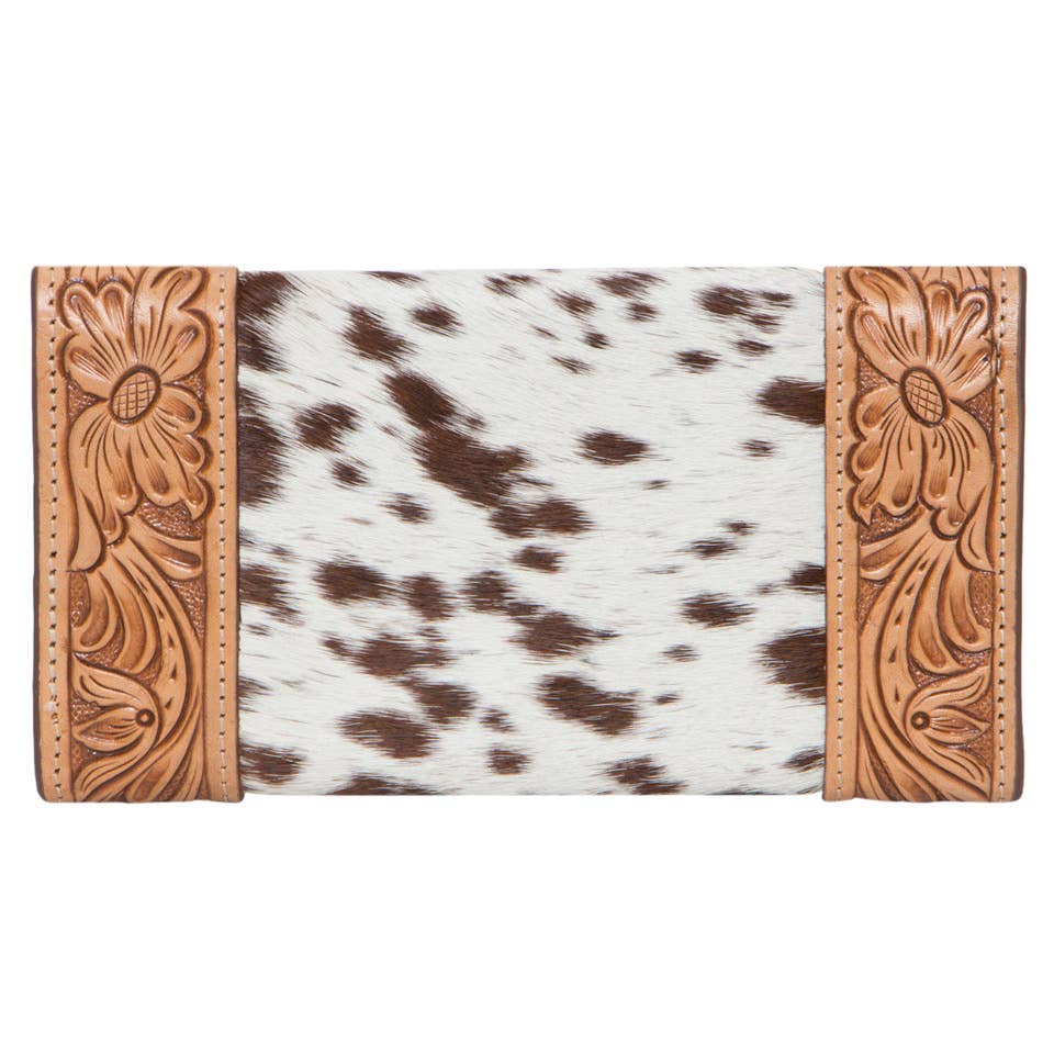 The Design Edge Cuba Tooling Leather Trifold Cowhide Wallet AW26 - Image 3